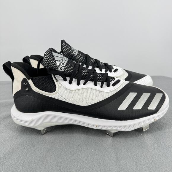 NWT Adidas Icon V Bounce Iced Metal Baseball Cleats Mens 11.5 Black White EE4131 main image 5